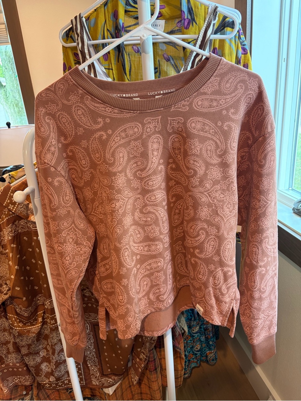 Lucky Brand Paisley Crewneck Sweatshirt